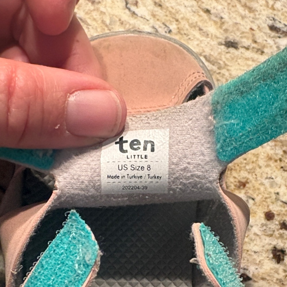 Kids Pink Closed-Toe Sandal Sneakers with Hook-and-Loop Strap - Picture 8 of 10